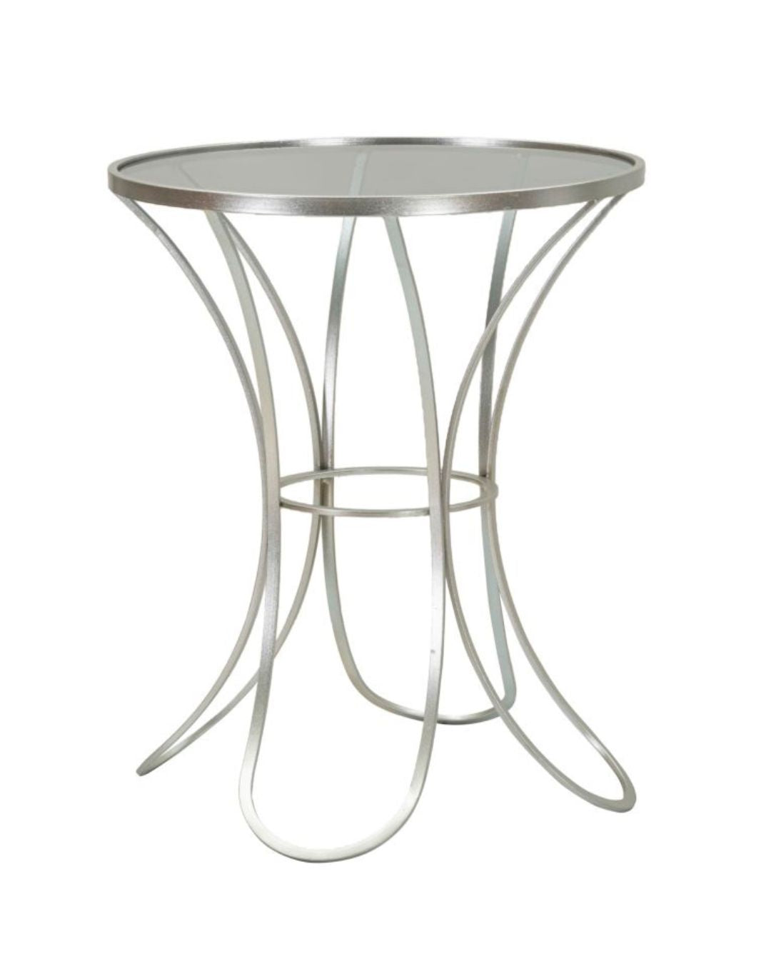 Mesa de centro de metal plateado Ø 56x68 cm