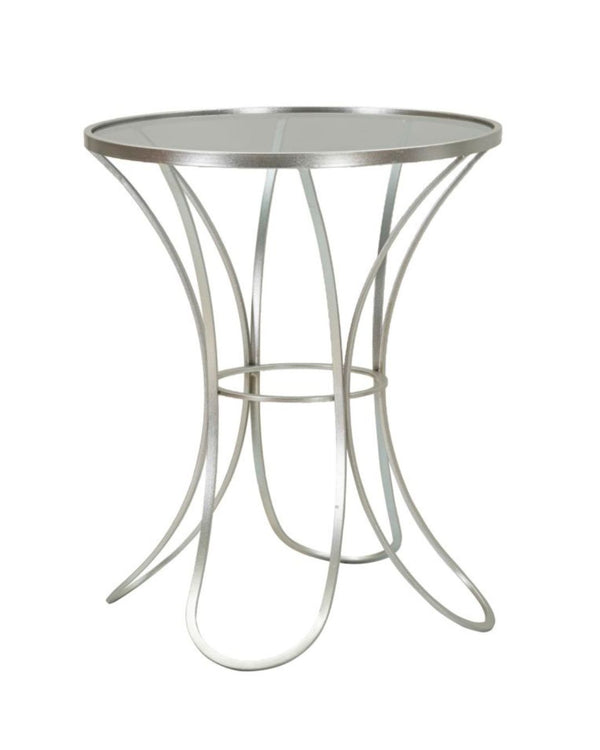 Taula de centre de metall platejat Ø 56x68 cm