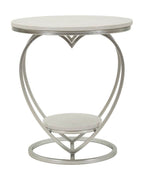 Mesa de centro de metal plateado ø 40x45,5 cm