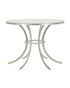 Mesa de comedor de metal plateado y mármol, ø 100x76,5 cm