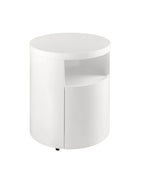 Mesita de noche madera blanca