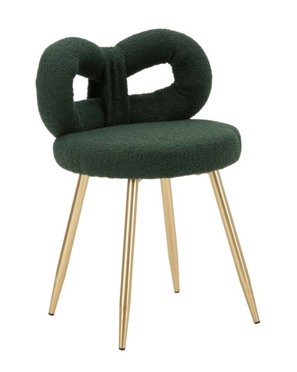 Mini cadira de peluix verda Ø 40x67 cm