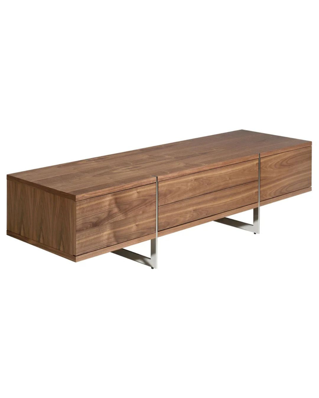 Mueble TV nogal y acero cromado