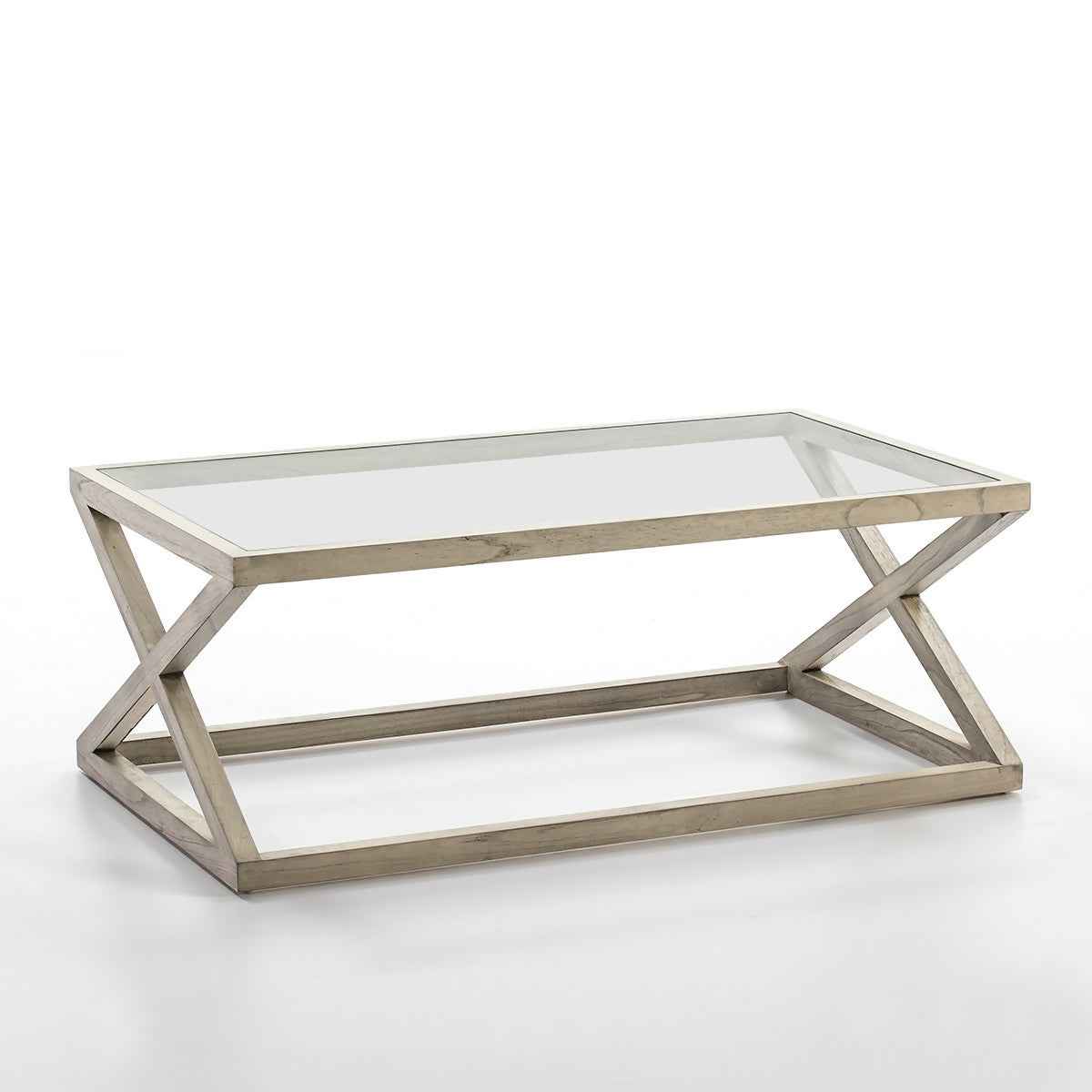 Mesa de centro 120x70x45 Cristal/Madera Gris Velado