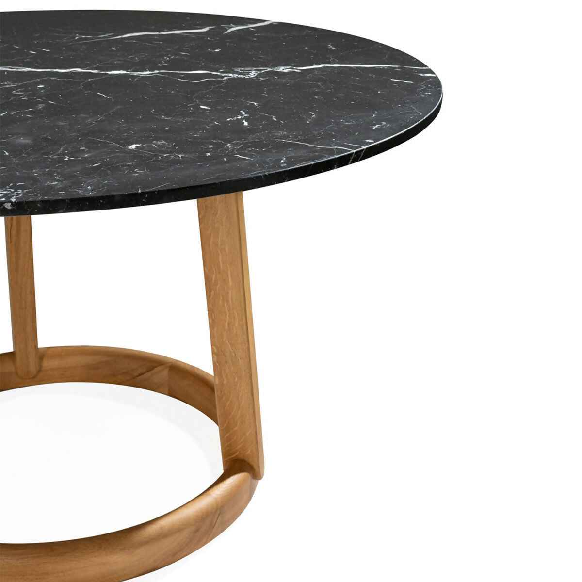 Mesa Comedor 140x140x75 Madera de Roble/Mármol -- Natural/Negro
