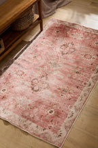 Alfombra de poliéster rosa Ares