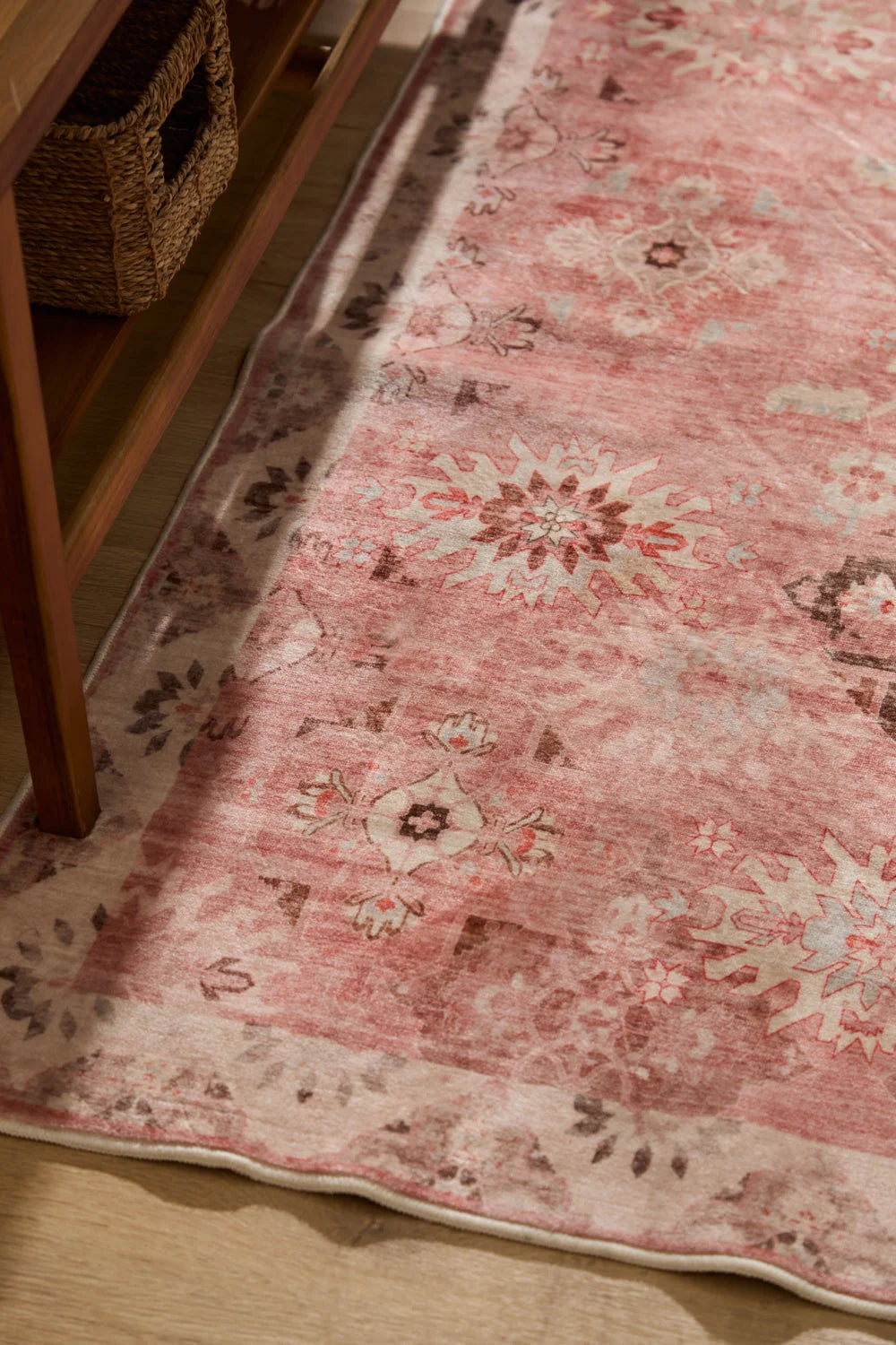 Alfombra de poliéster rosa Ares