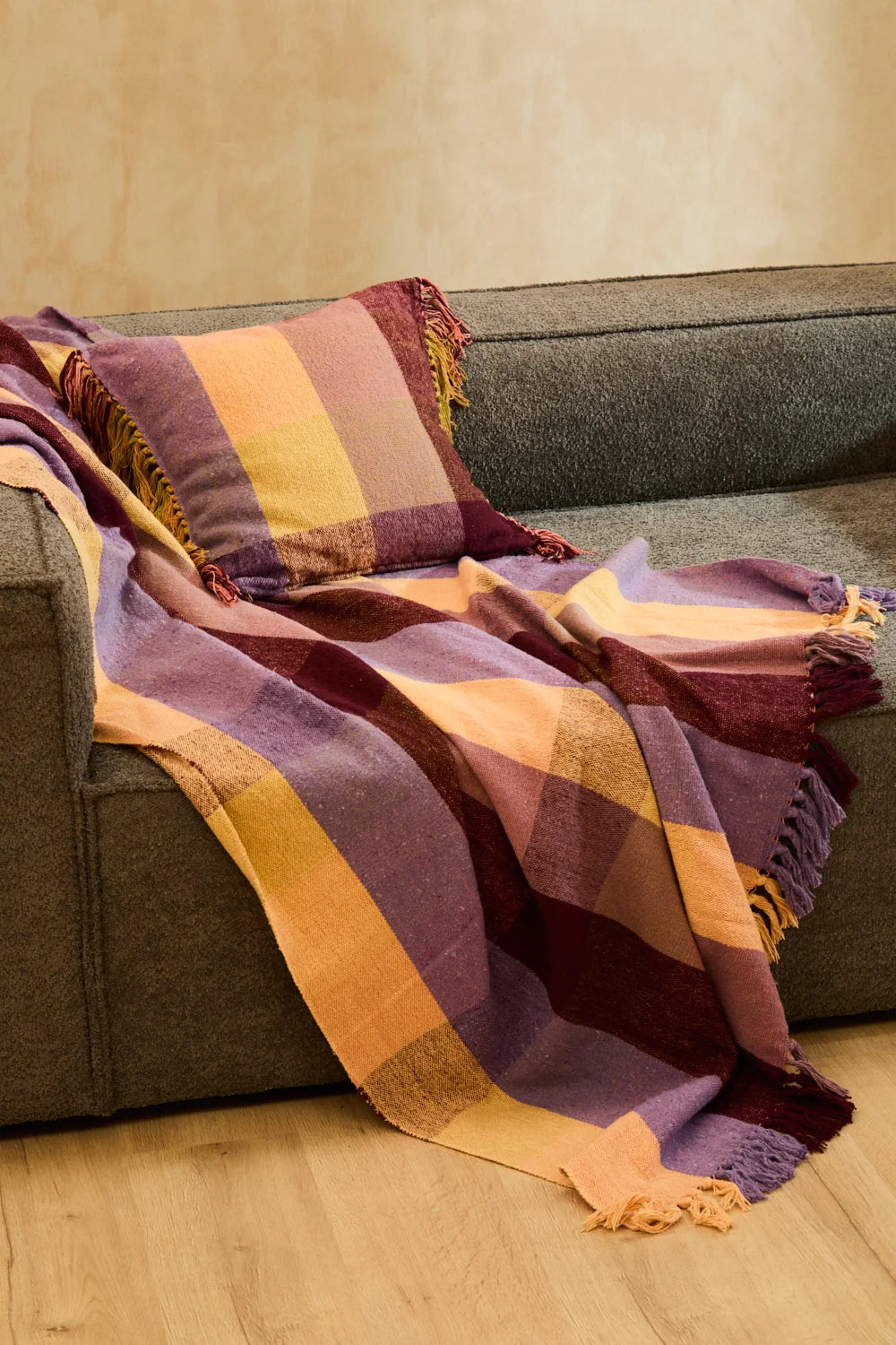 Plaid de algodón lila Croma