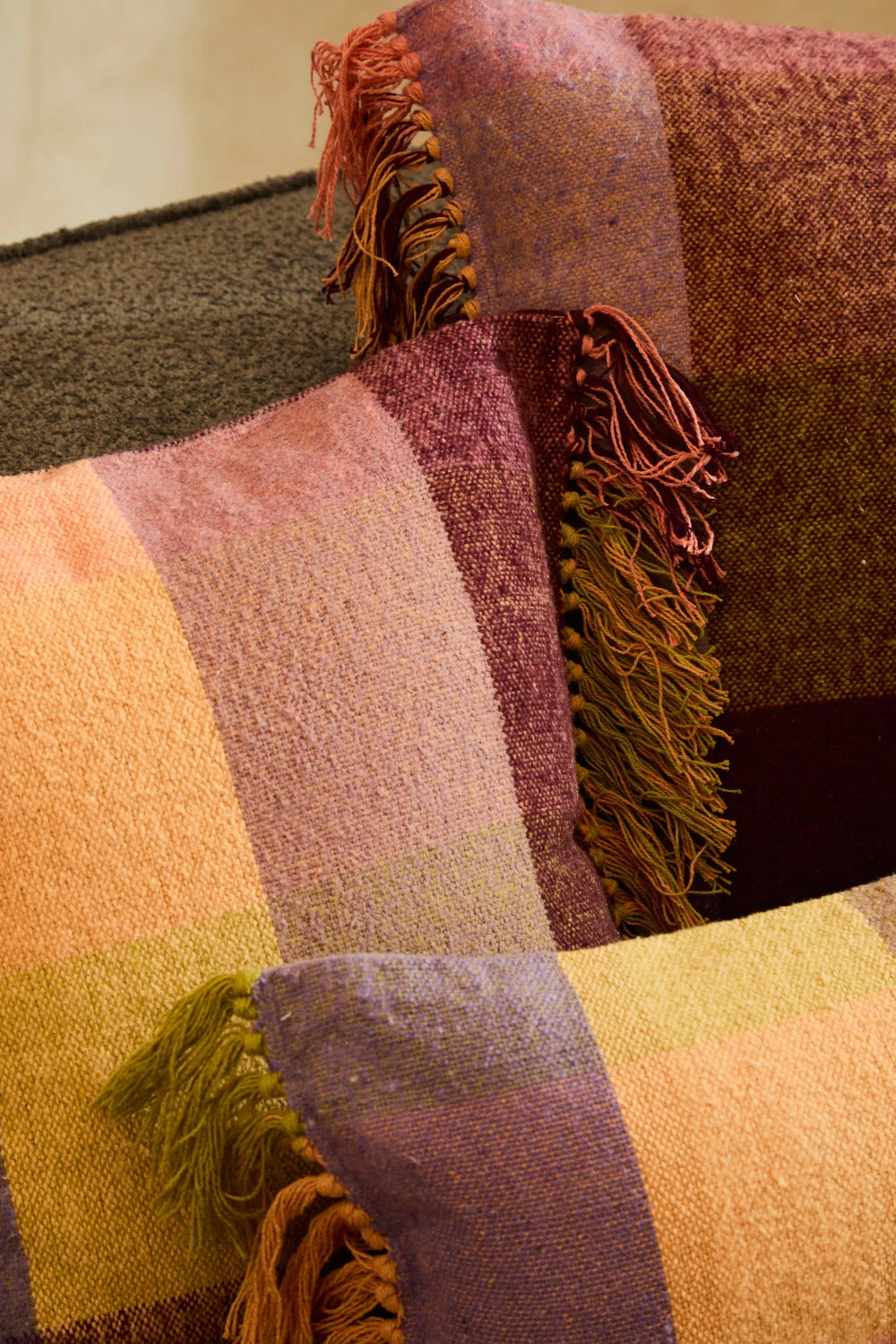 Funda de cojín de algodón lila Croma