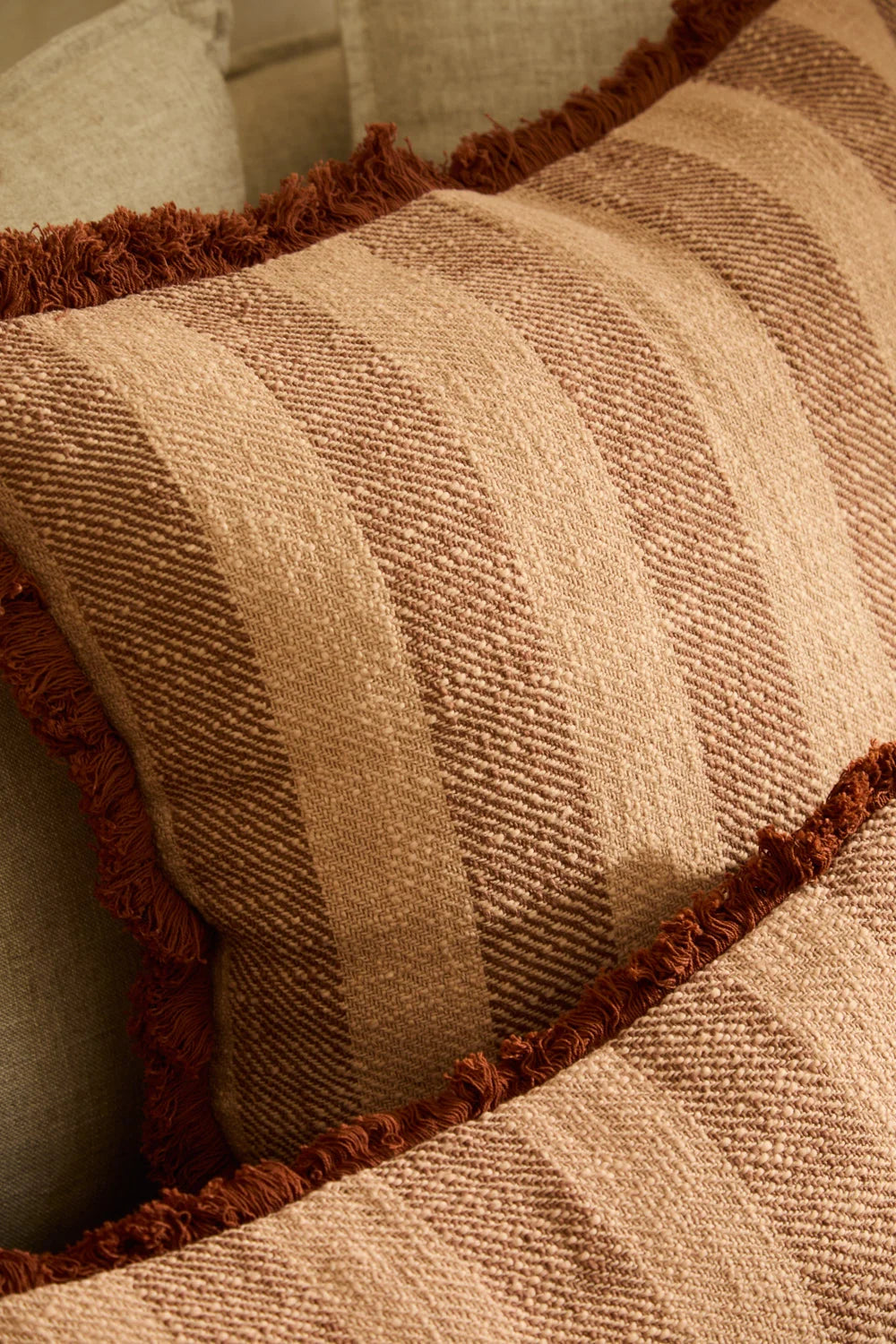 Funda de cojín de algodón color tierra Jaipur