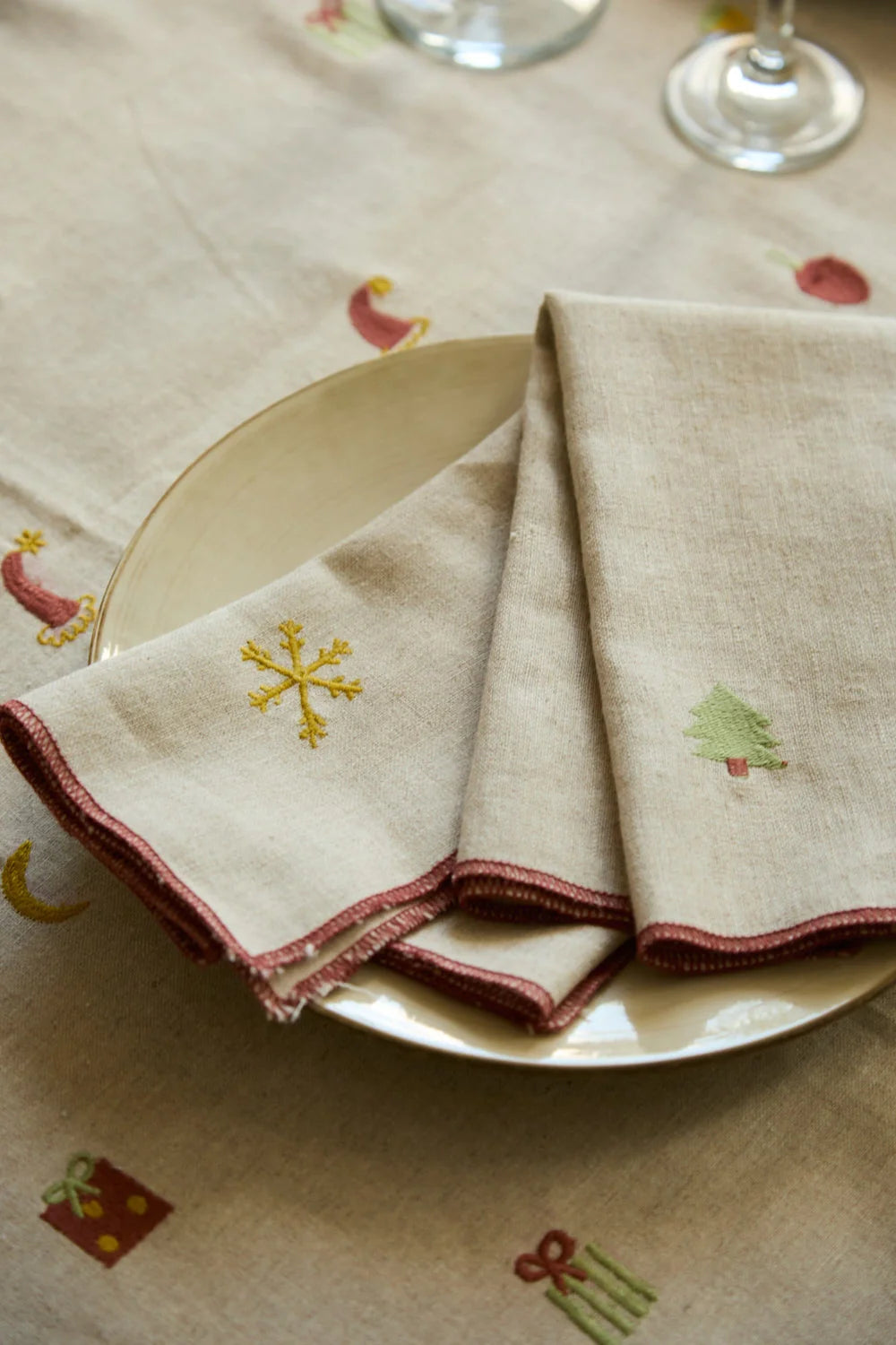 Servilleta (set de 2 uds) de lino lyocell algodón multicolor Joy