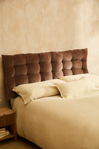 Cabecero acolchado de ext. algodón. int. poliéster Velour