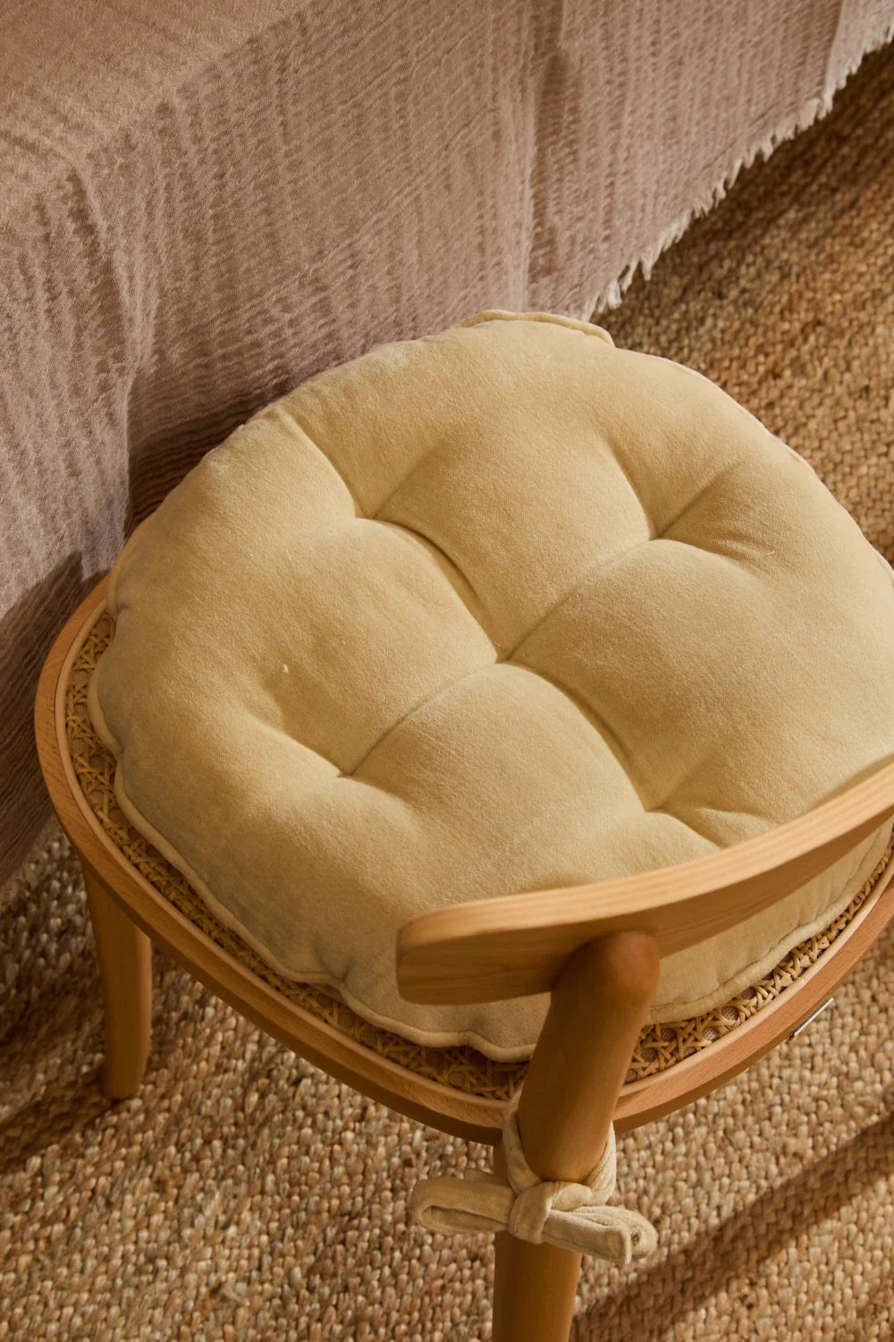 Cojín de silla de ext. algodón. int. poliéster Velour redondo