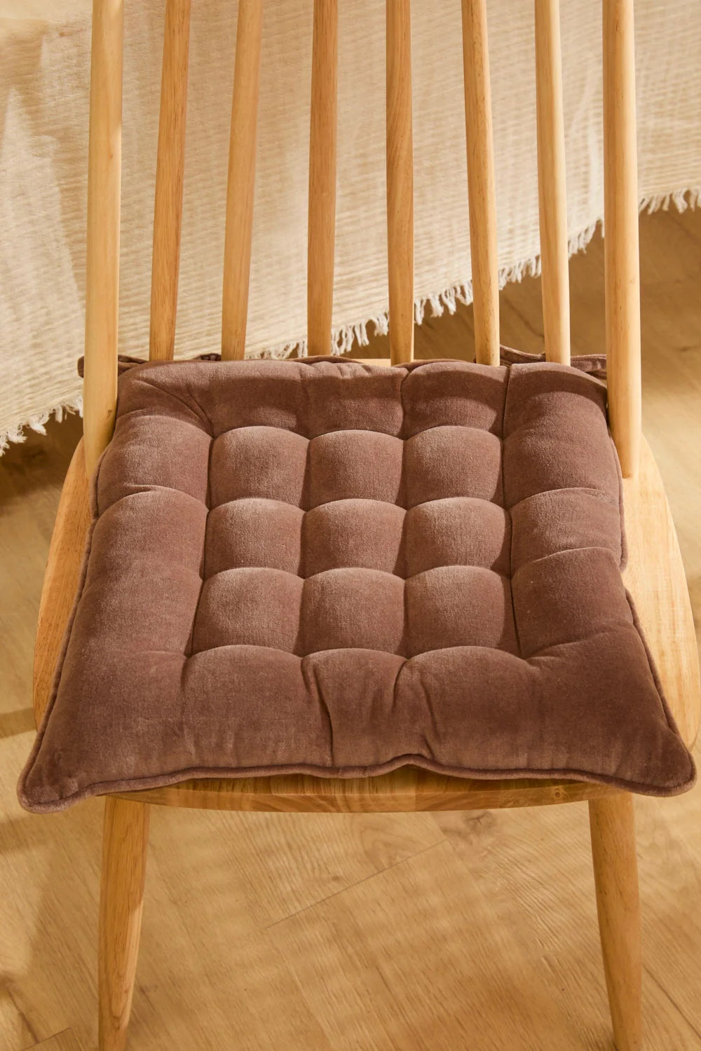 Cojín de silla de ext. algodón. int. poliéster Velour cuadrado