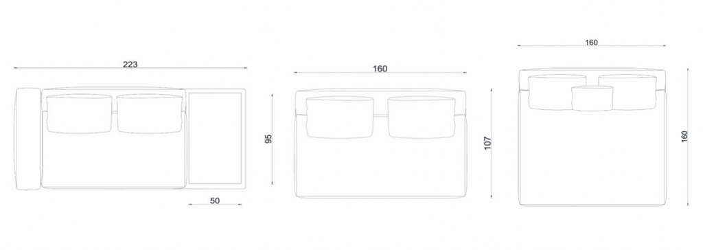 Hamilton composición de sofá moderna