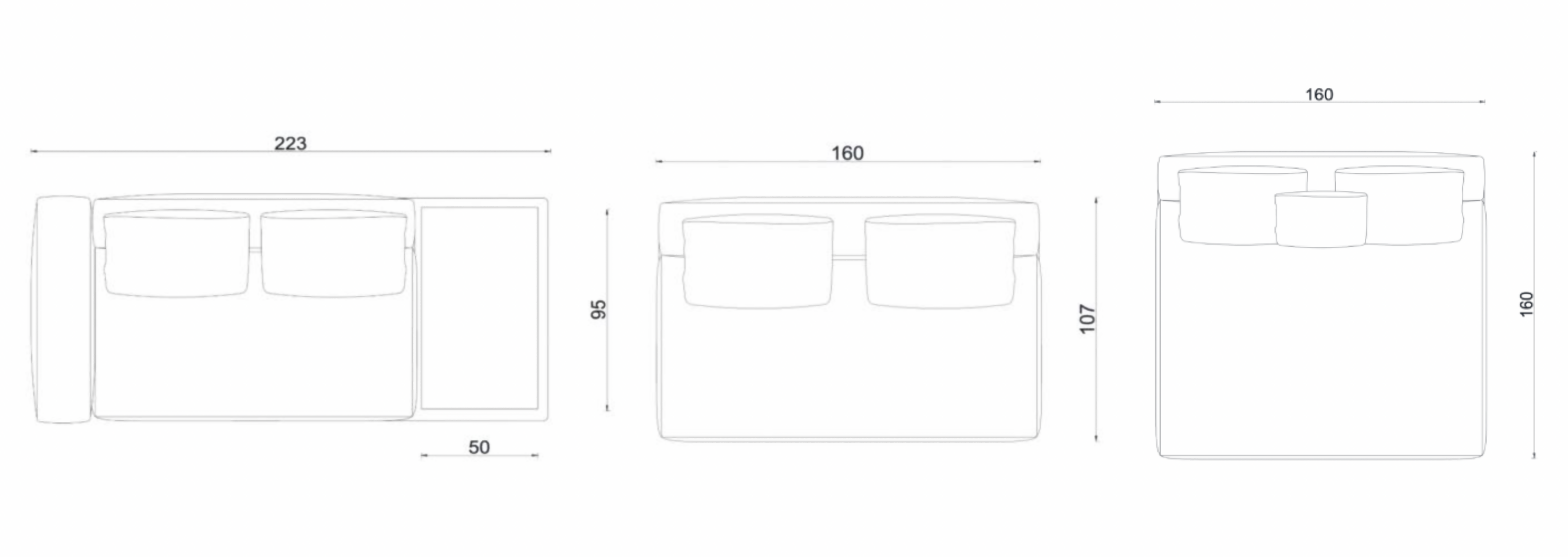 Hamilton composición de sofá moderna