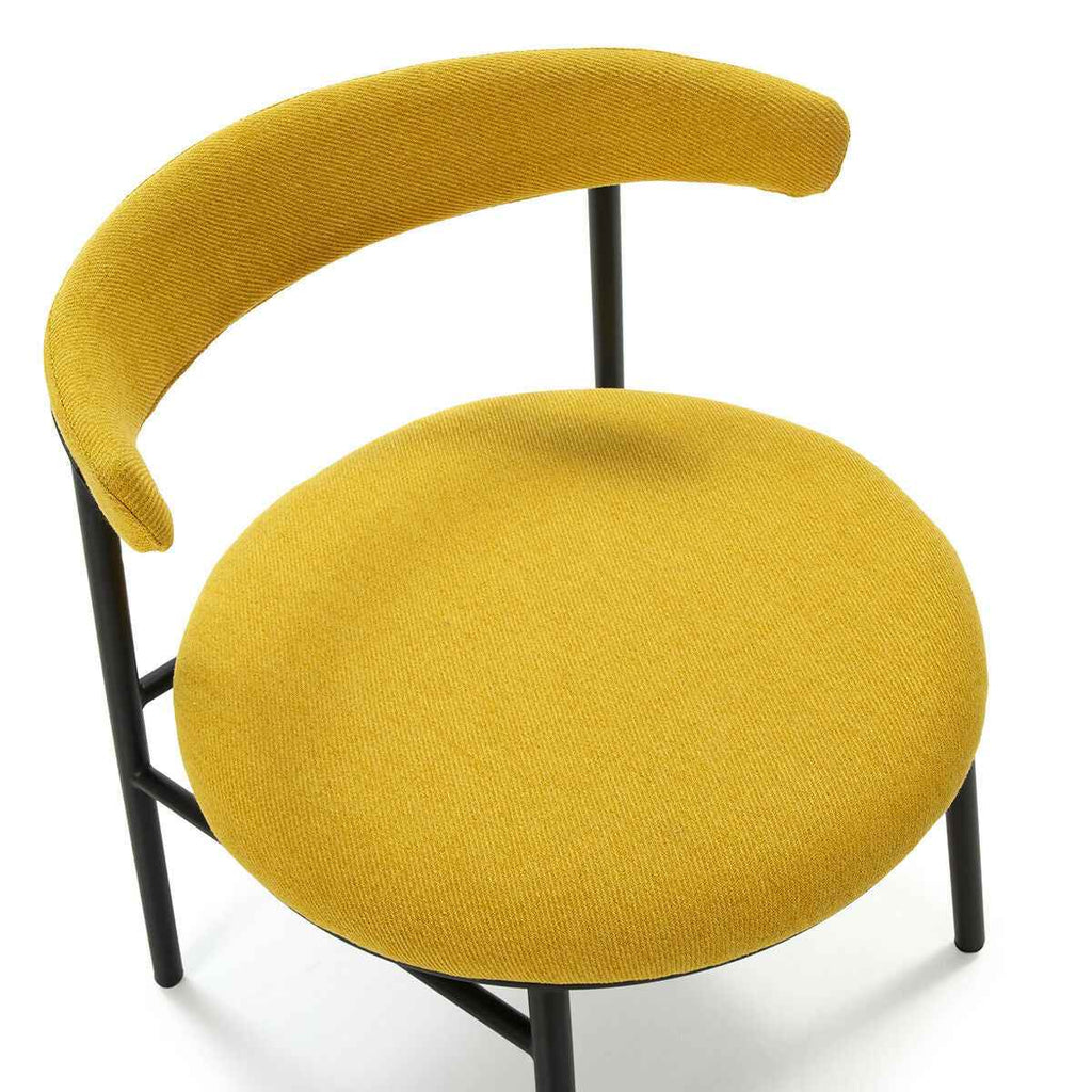 Silla 59x59x70 Metal Negro/Tela Amarillo