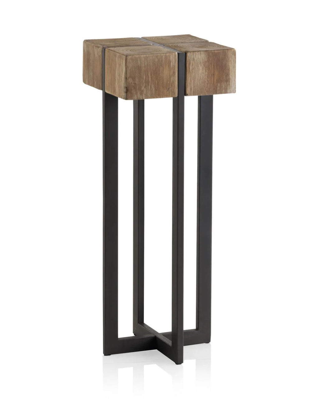 PEDESTAL MADERA Y PATAS METAL