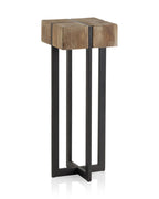 PEDESTAL MADERA Y PATAS METAL