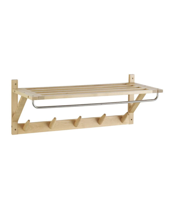 Perchero de madera natural 80x34x32 cm