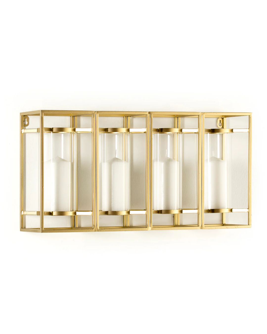 PORTAVELA 60x15x31 CRISTAL/METAL DORADO
