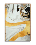 Panel abstracto de vidrio con marco multicolor 80x3,5x120 cm