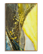 Panel abstracto de vidrio con marco multicolor 80x3,5x120 cm