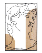 Panel decorativo 3D con acabado en madera negra, 55 x 2 x 80 cm.