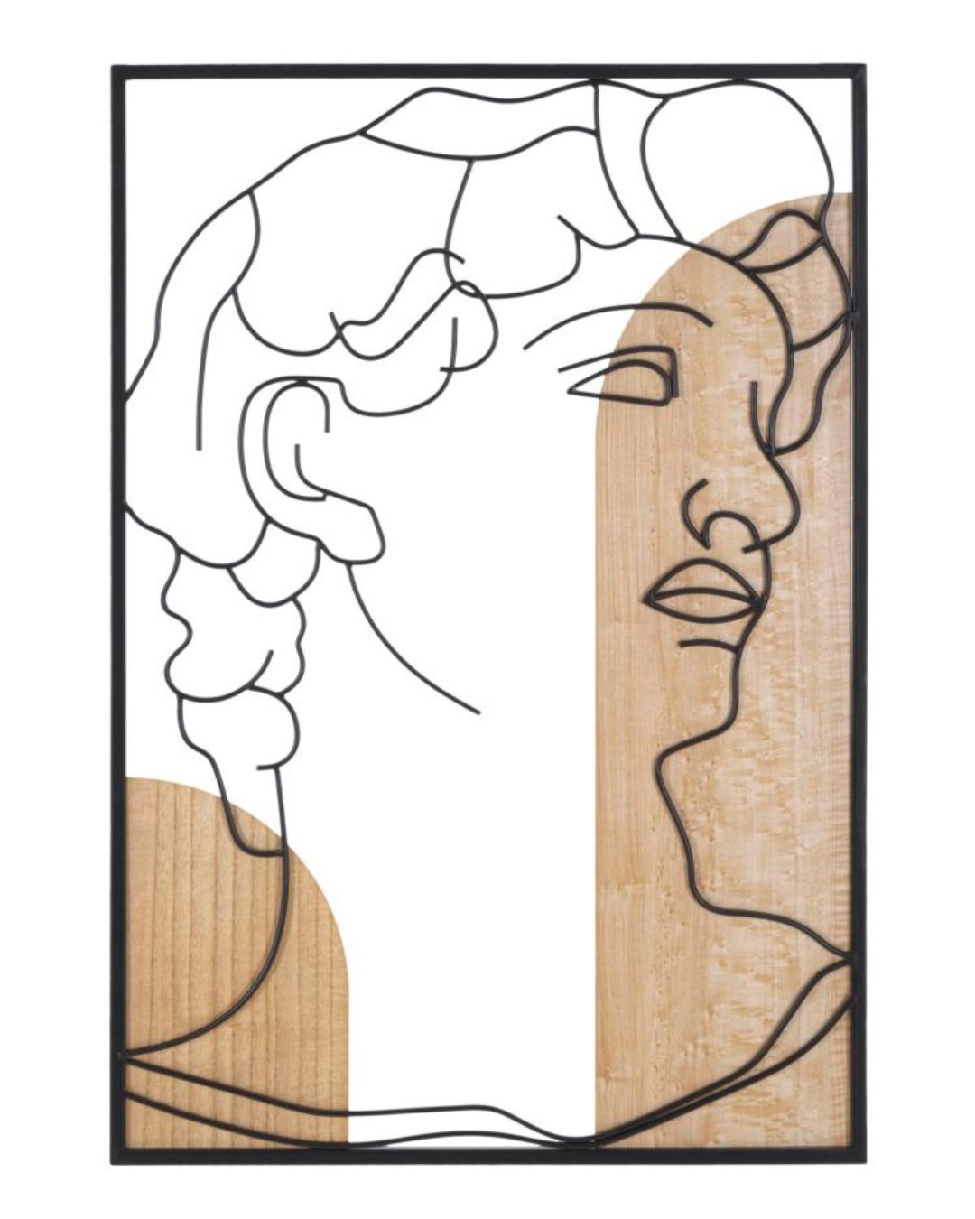 Panel decorativo 3D con acabado en madera negra, 55 x 2 x 80 cm.