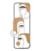 Panel decorativo 3D con caras de metal negro, 38x2x89,5 cm.