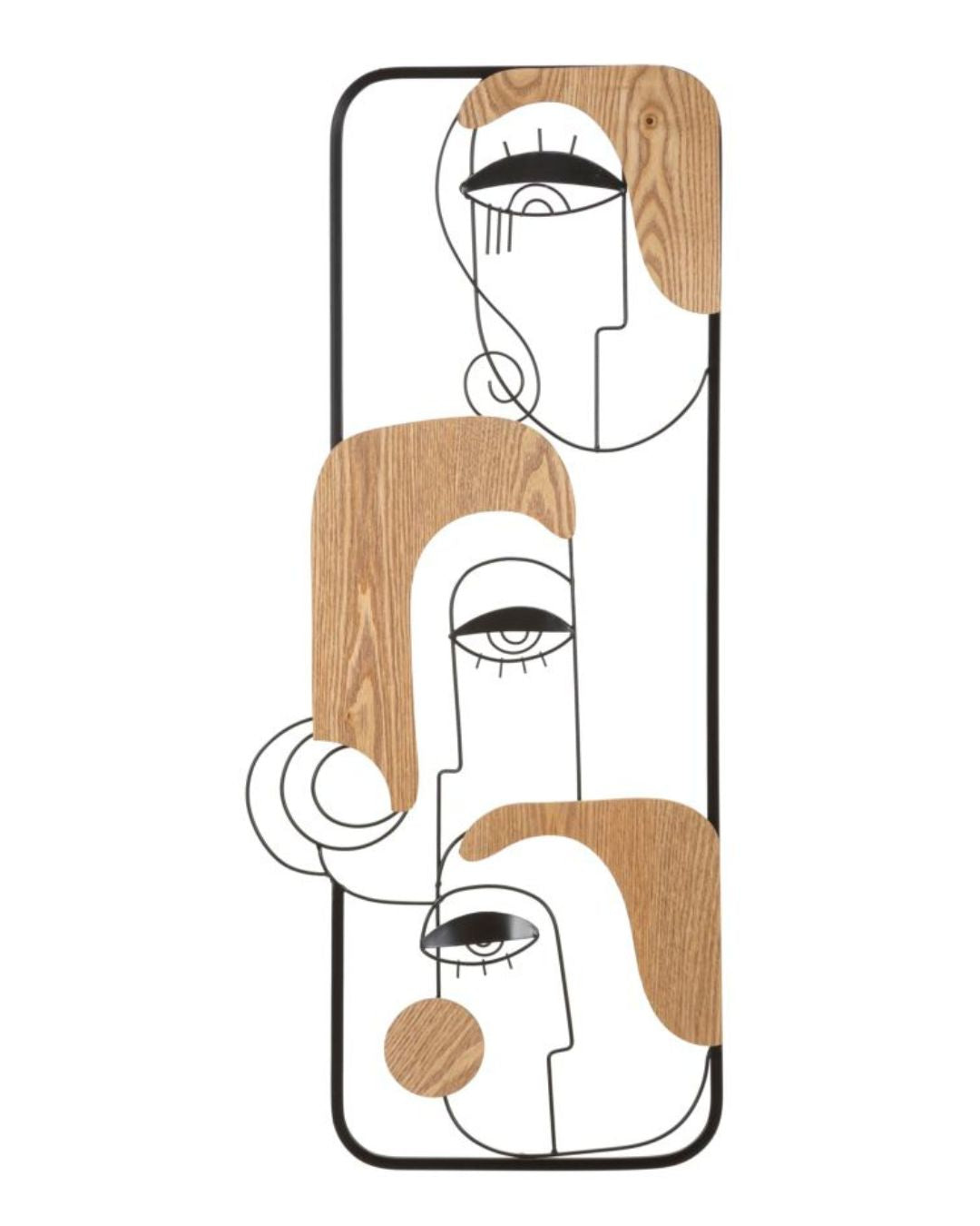 Panel decorativo 3D con caras de metal negro, 38x2x89,5 cm.