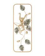 Panel decorativo 3D con forma de mono en metal dorado, 28,6 x 3,8 x 74,3 cm.