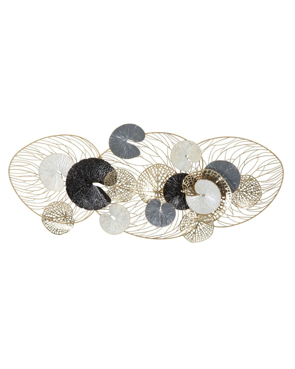 Panel decorativo 3D de metal multicolor, 124,5 x 9,5 x 55 cm.