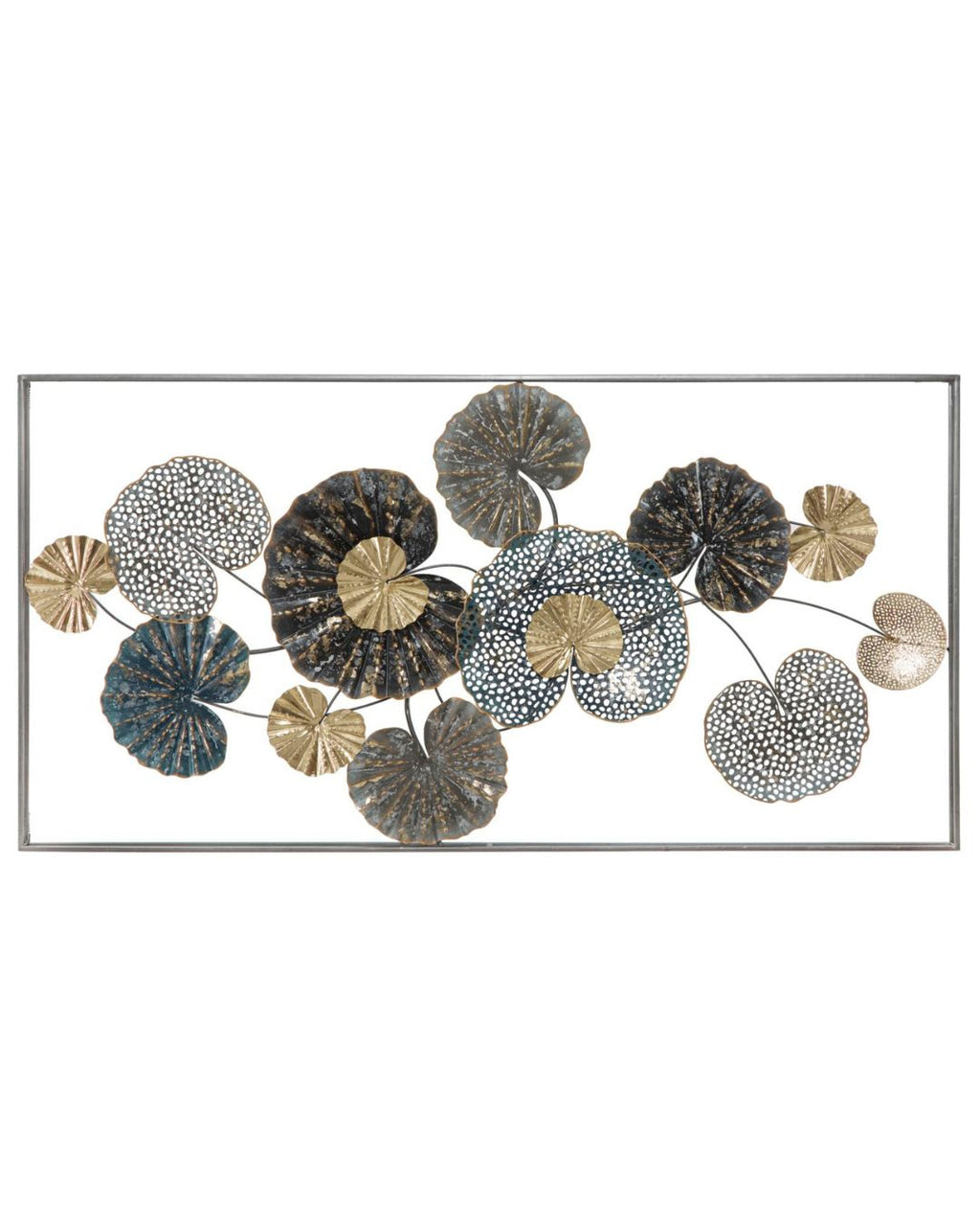 Panel decorativo 3D de metal multicolor, 134,5 x 8 x 68,5 cm.