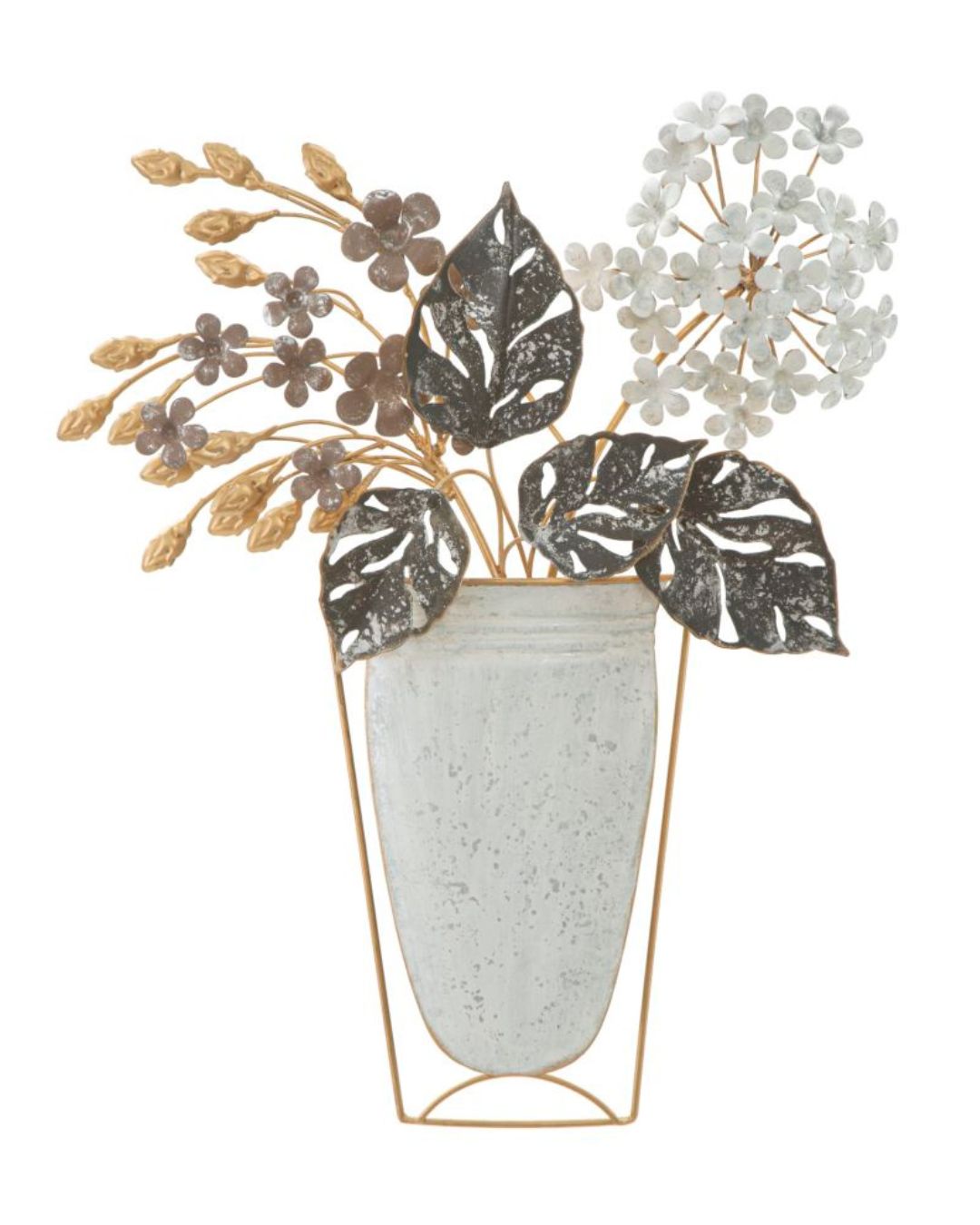 Panel decorativo 3D de metal multicolor, 45,5 x 7,5 x 53 cm.