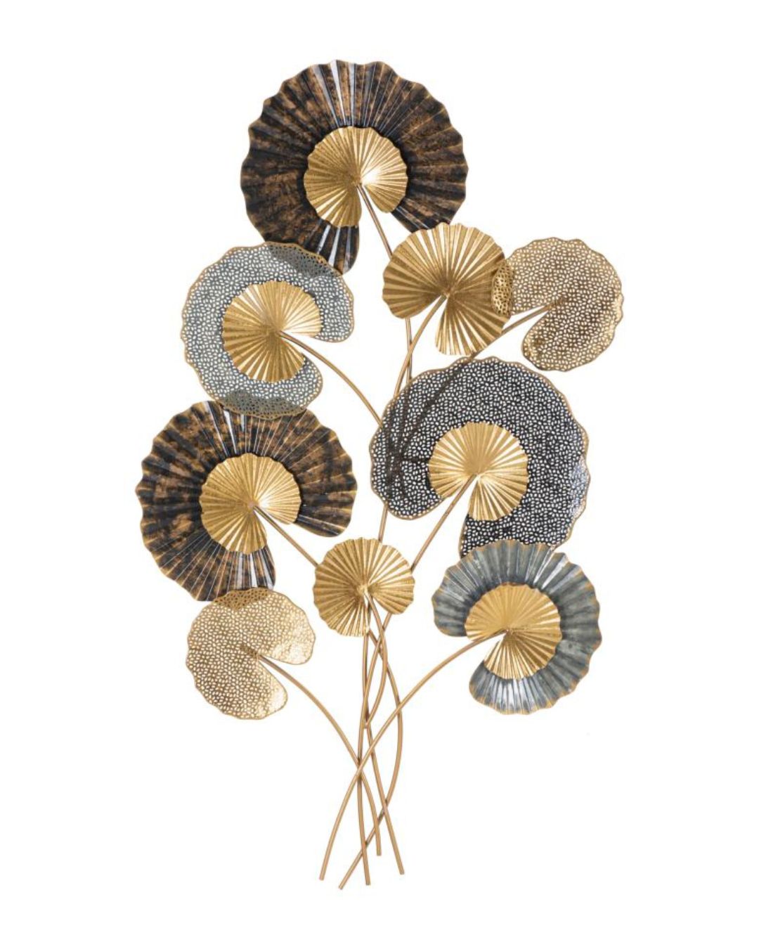Panel decorativo 3D de metal multicolor, 63,5 x 4 x 109,5 cm