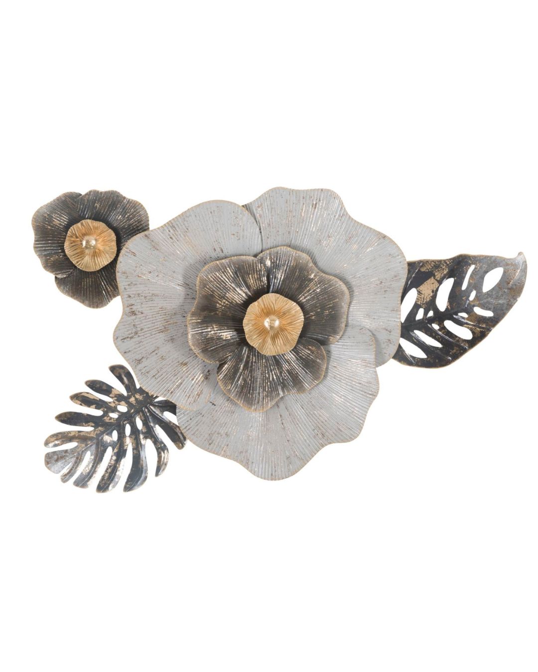 Panel decorativo 3D de metal multicolor, 74,9 x 7 x 47,6 cm.
