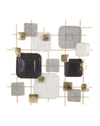 Panel decorativo 3D de metal multicolor, 80x5x80 cm
