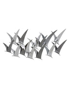 Panel decorativo 3D de metal plateado con gaviotas, 93 x 12,7 x 47,6 cm.