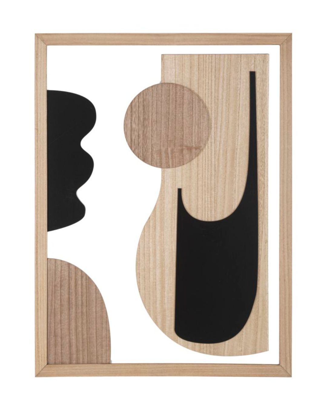 Panel decorativo abstracto 3D de madera marrón, 60x2x80 cm