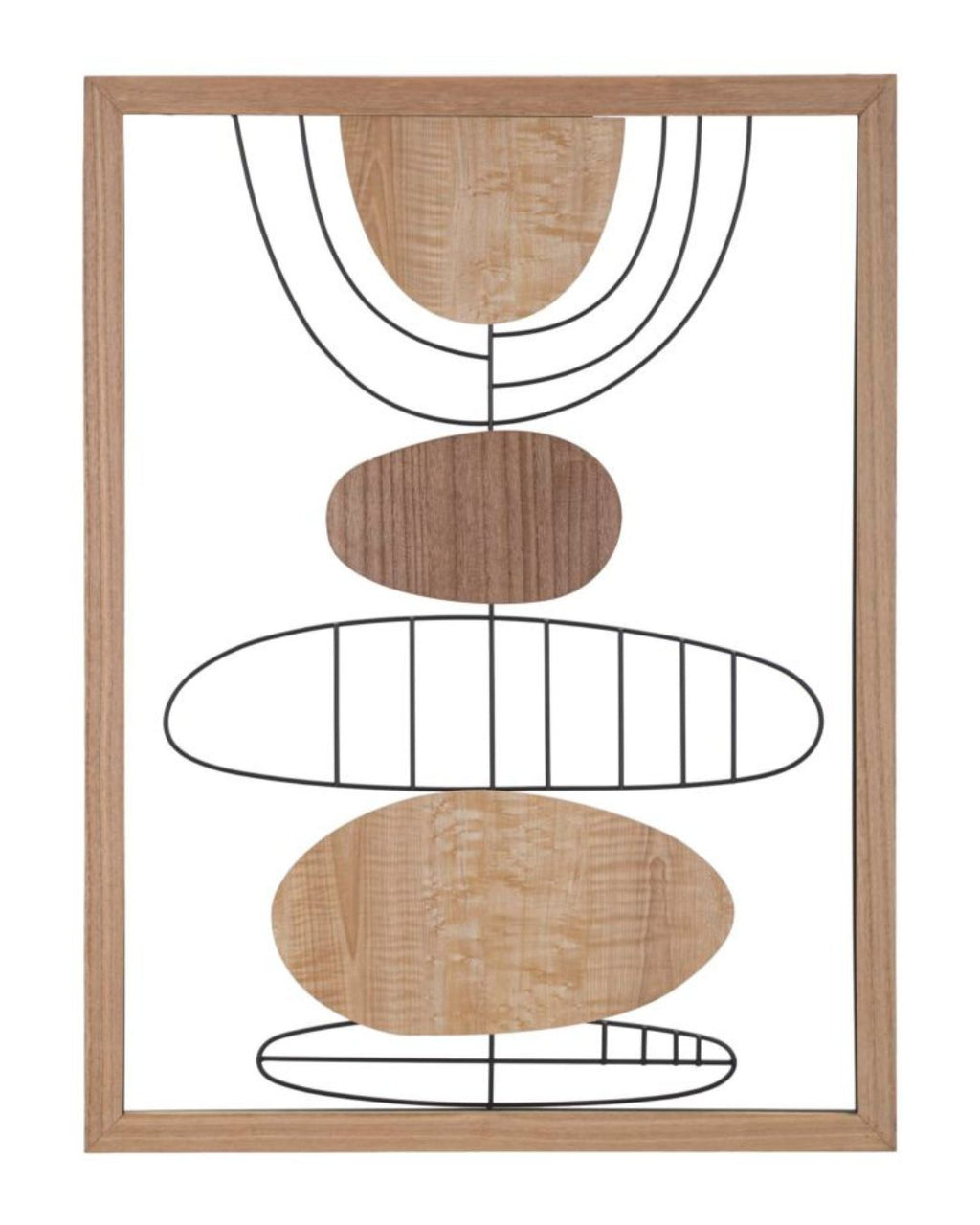 Panel decorativo abstracto 3D de madera marrón, 60x2x80 cm