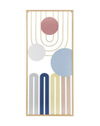 Panel decorativo abstracto multicolor de metal en 3D, 37x2x84 cm