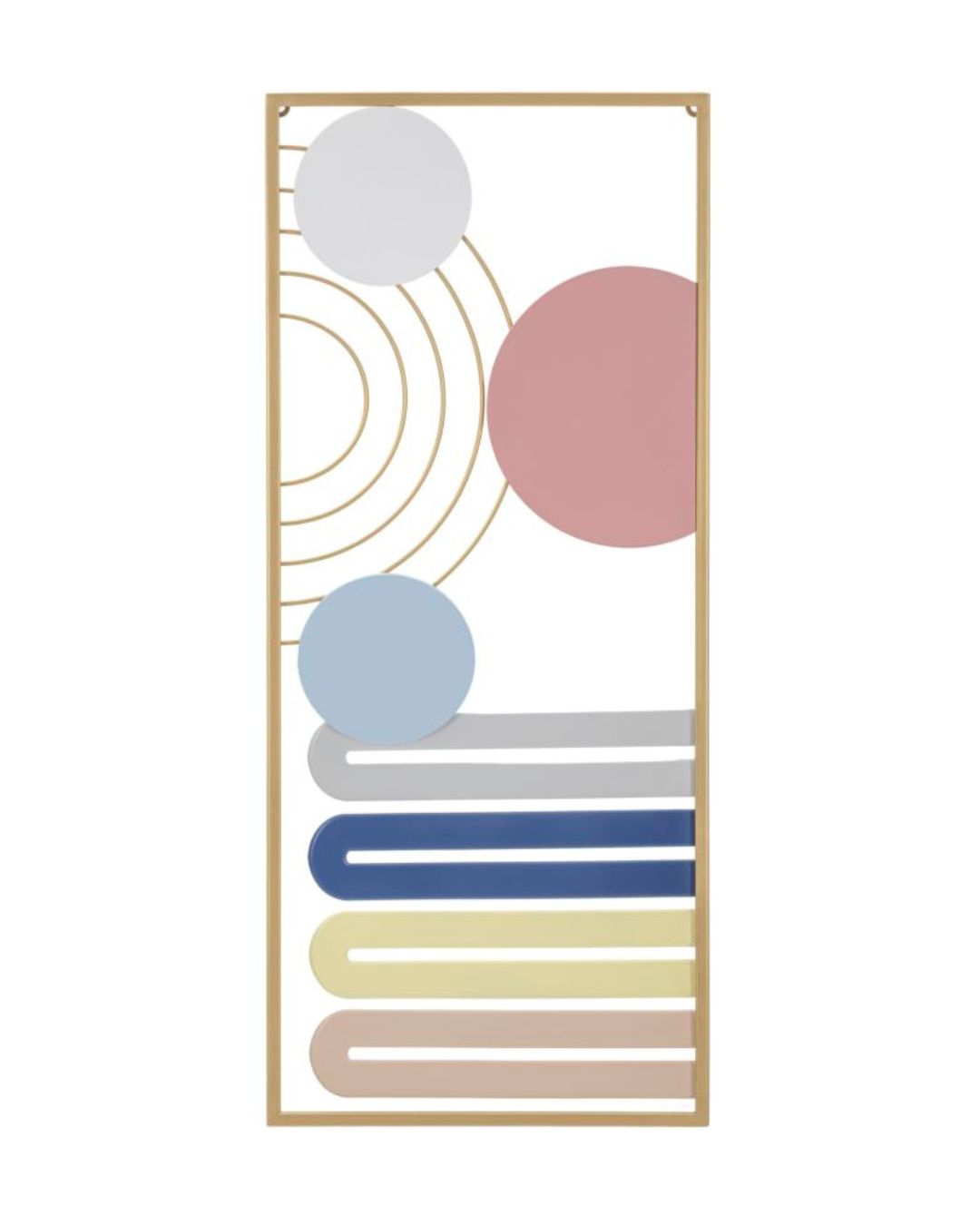 Panel decorativo abstracto multicolor de metal en 3D, 37x2x84 cm