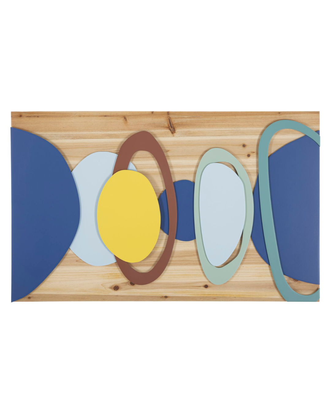 Panel decorativo abstracto tridimensional de metal multicolor, 80 x 2,5 x 50 cm.