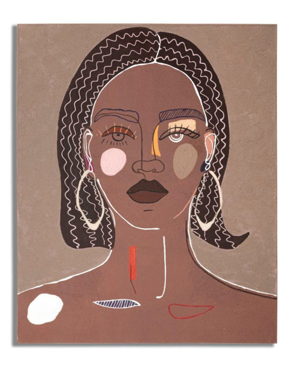 Pintura facial multicolor sobre lienzo 80x2,8x100 cm – ref. 032288000B