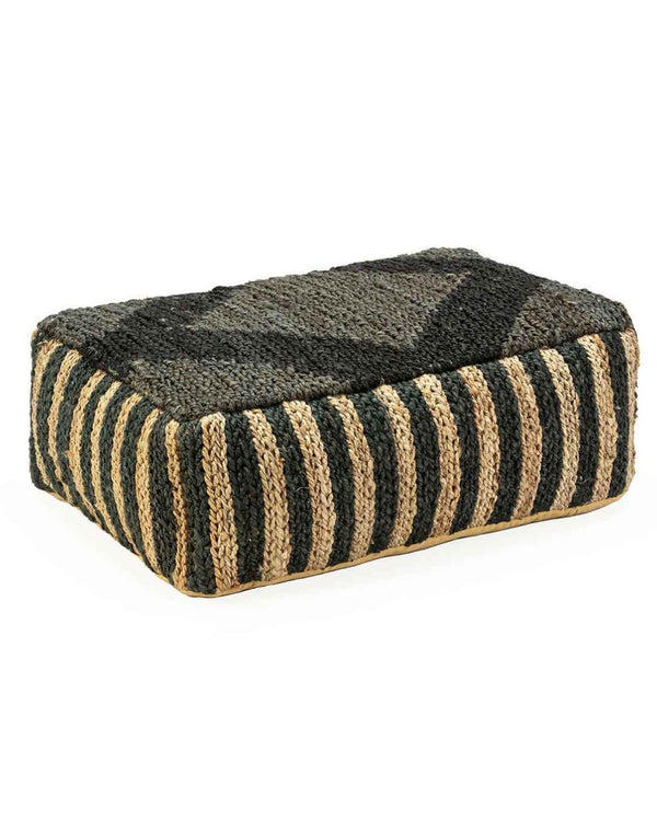 Puf catifa 91x60x30 cm Shumak negre i natural