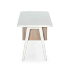 Mueble TV 150x50x51 Madera Blanco/Natural con Pátina Gris