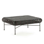 Mesa de Centro 76x91x35 cm Metal/Mimbre -- Negro/Violeta