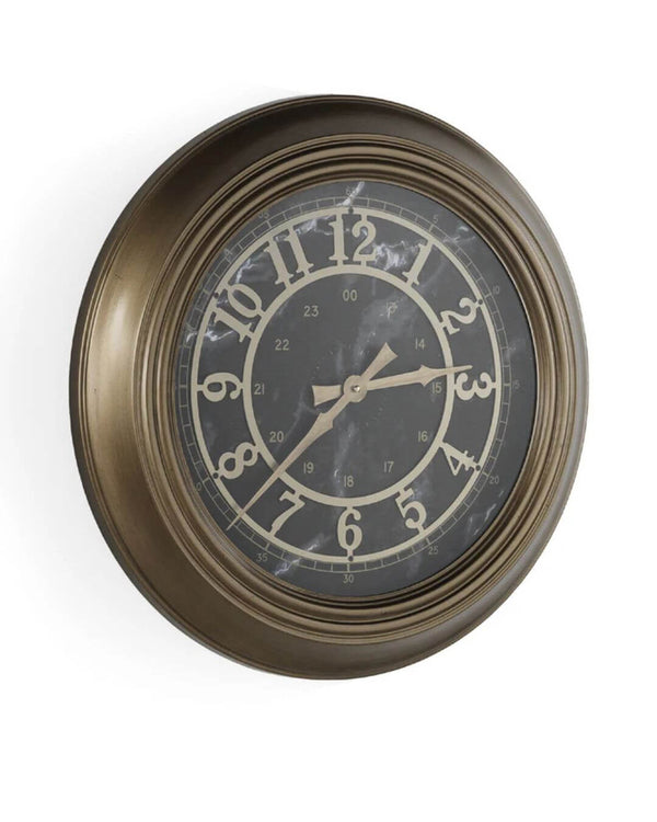 Reloj de pared metálico bronce con números romanos 50x6x50 cm