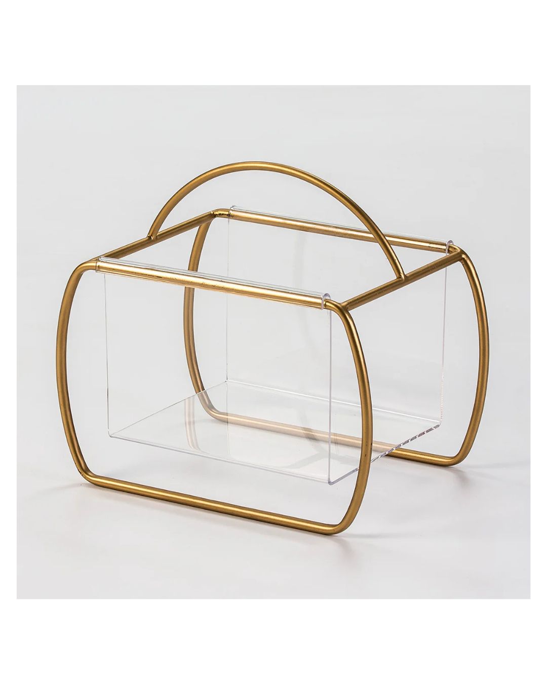 REVISTERO 42x29x38 ACRILICO TRANSPARENTE/METAL DORADO